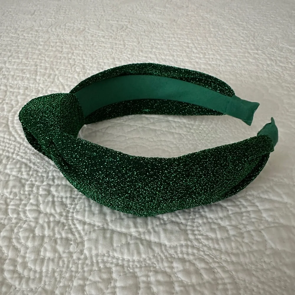Primark Dark Green Shimmer Sparkly Knotted Headband